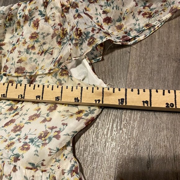 Lulus Off the Shoulder Floral Tiered Mini Dress Size Large - Picture 6 of 8